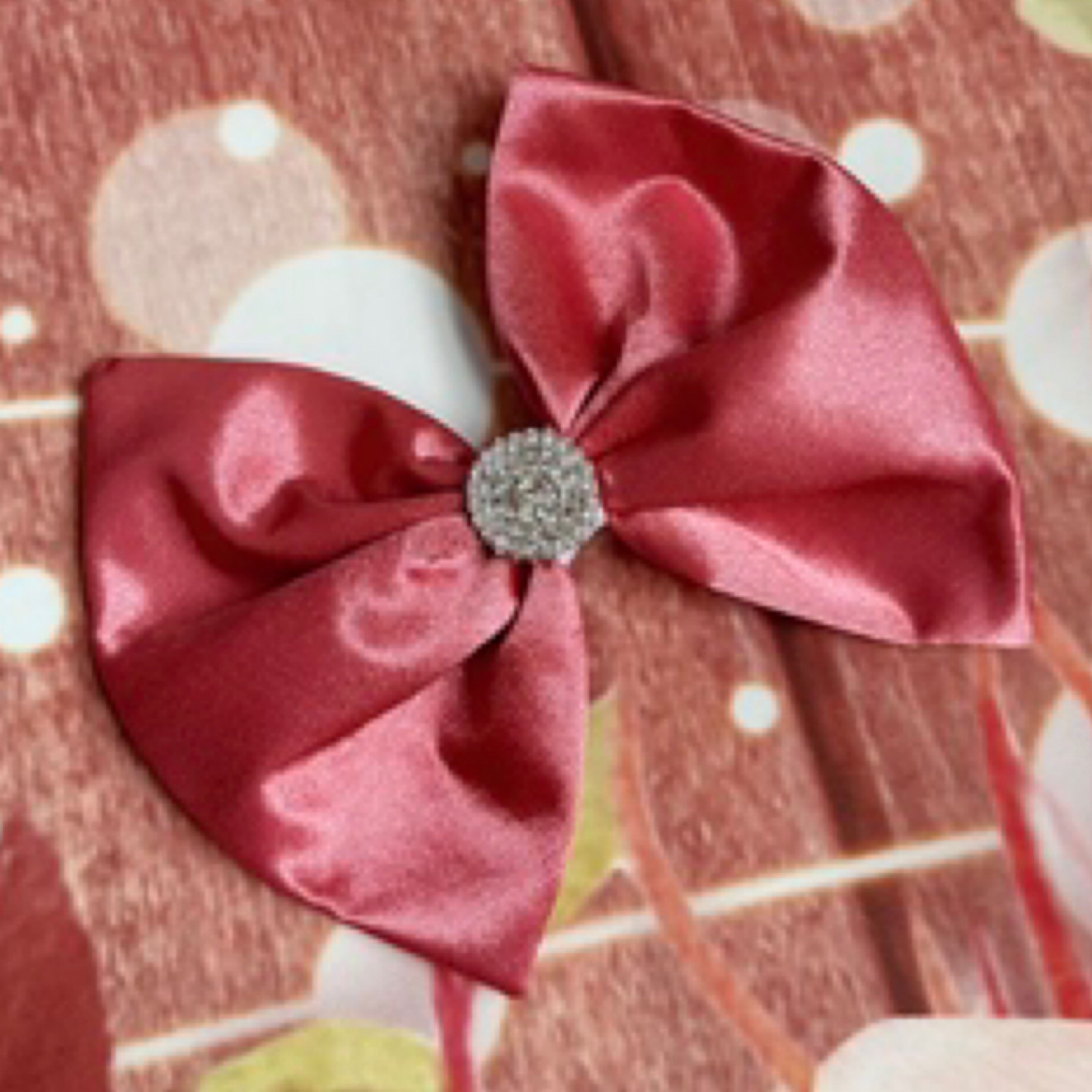 6 inch coral satin hair clip