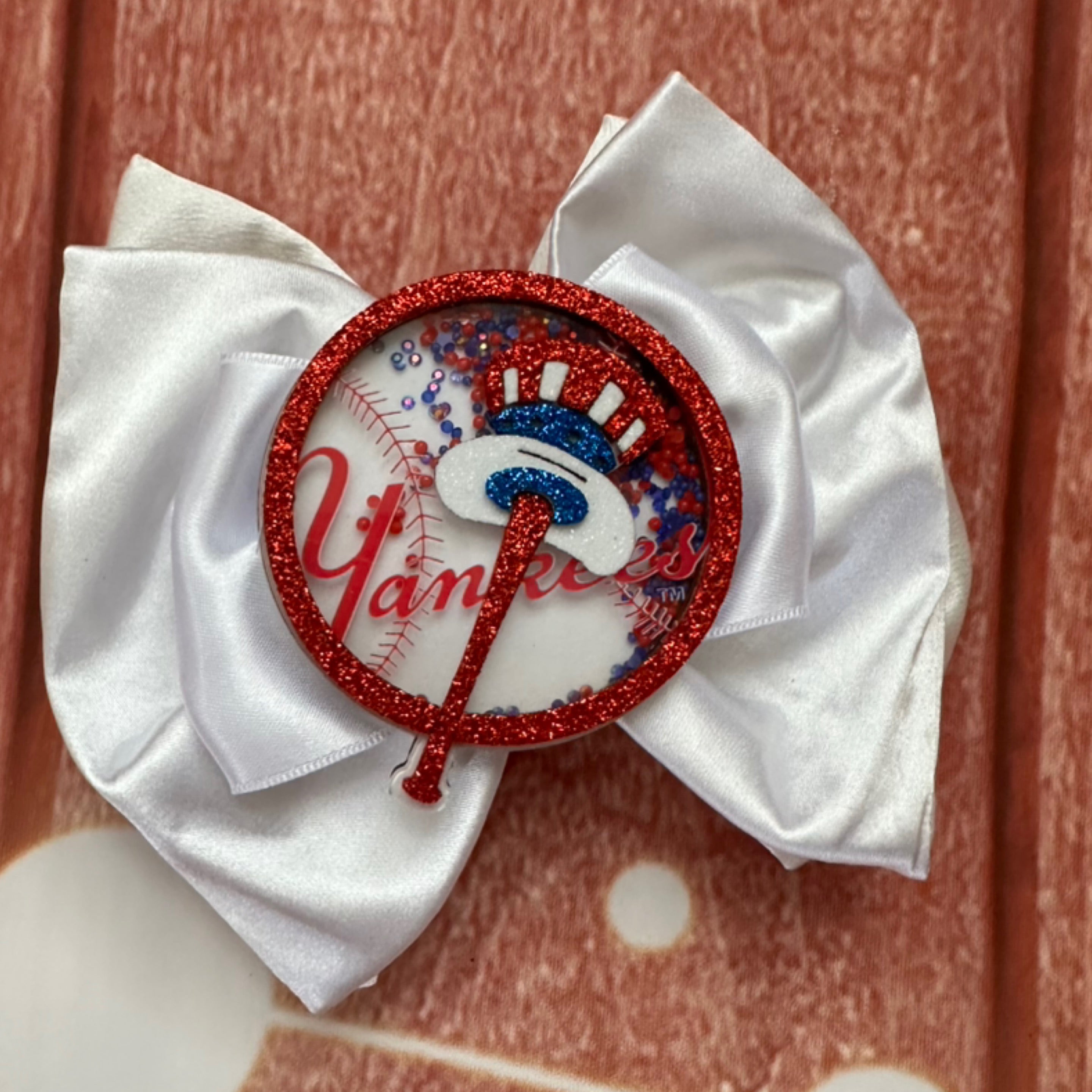 Yankees hair bow