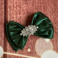 Emerald green shimmer piggy clip