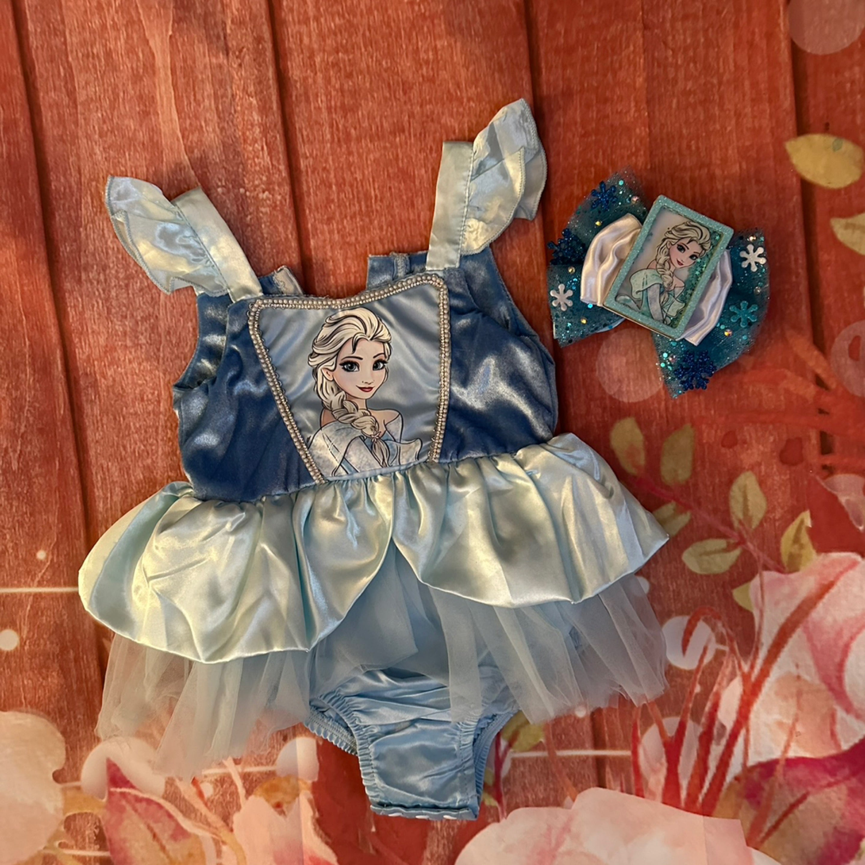 12/18 Elsa princess romper set